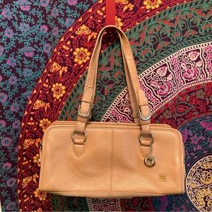 The Sak : Tan Leather Satchel Purse with PVC bottom